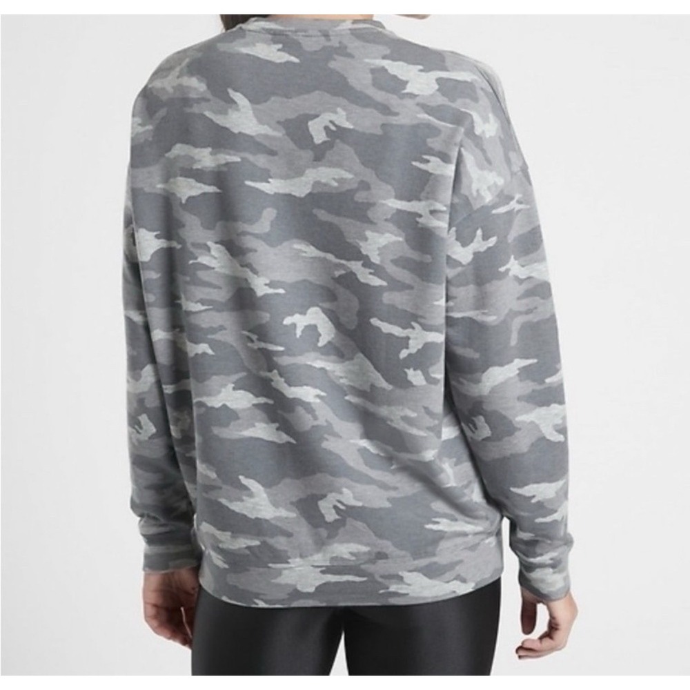 Athleta Women's Lot 2 Sweatshirts Heather Gray /Camo Size Large Pullover Crew - Picture 3 of 12